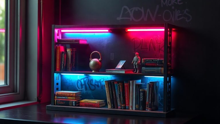 Cyberpunk Book Nook Ideas: Building Neon-Soaked Miniature Worlds