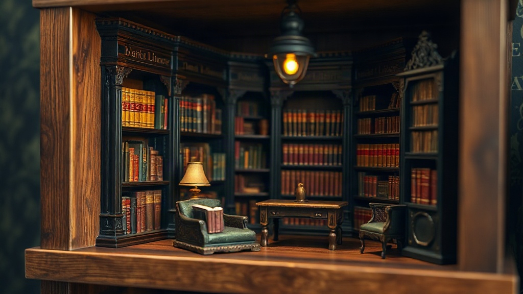 Dark Academia Miniature Library Kit: Build Your Gothic Book Nook