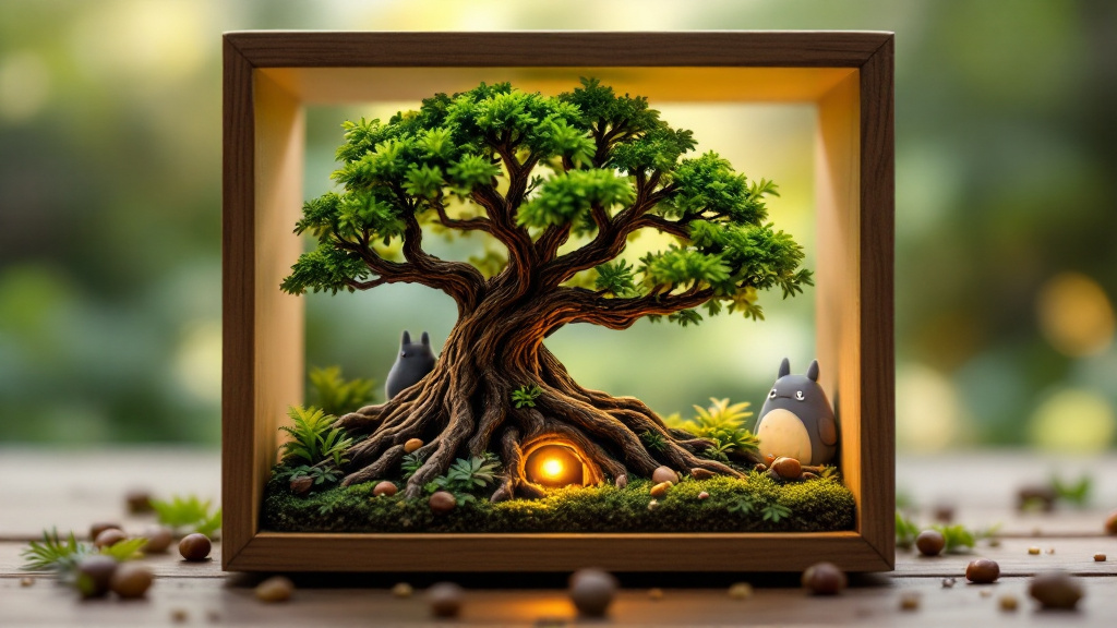 Totoro Inspired Miniature Forest Scene: Building Your Own Magical Woodland Nook