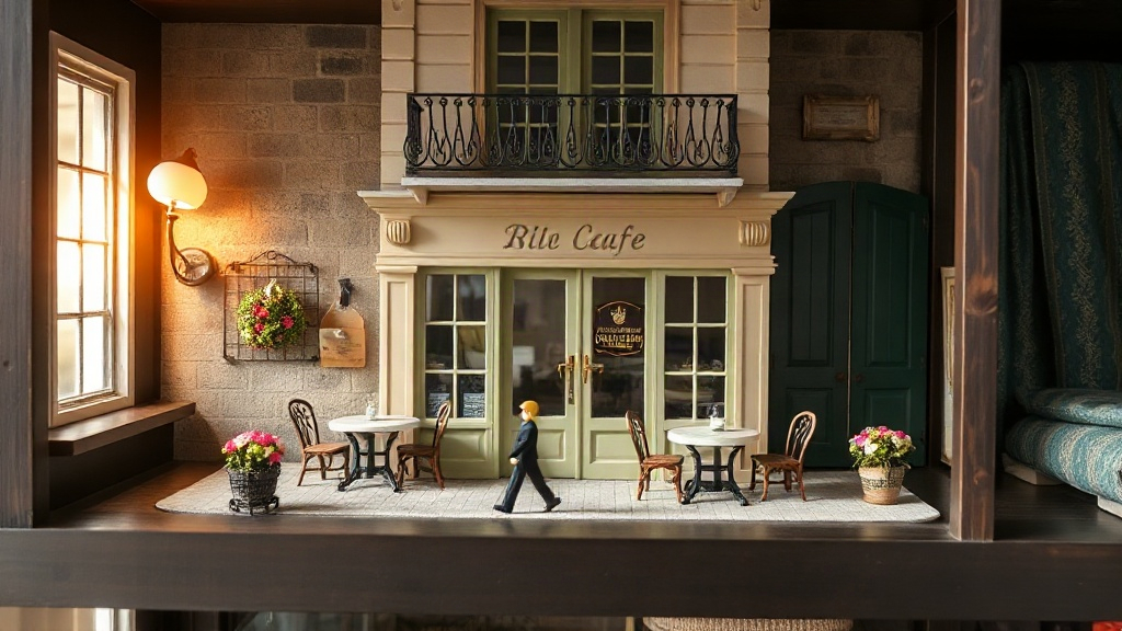 Build a Charming French Parisian Miniature Scene: Cafe, Balcony & Cobblestone Details
